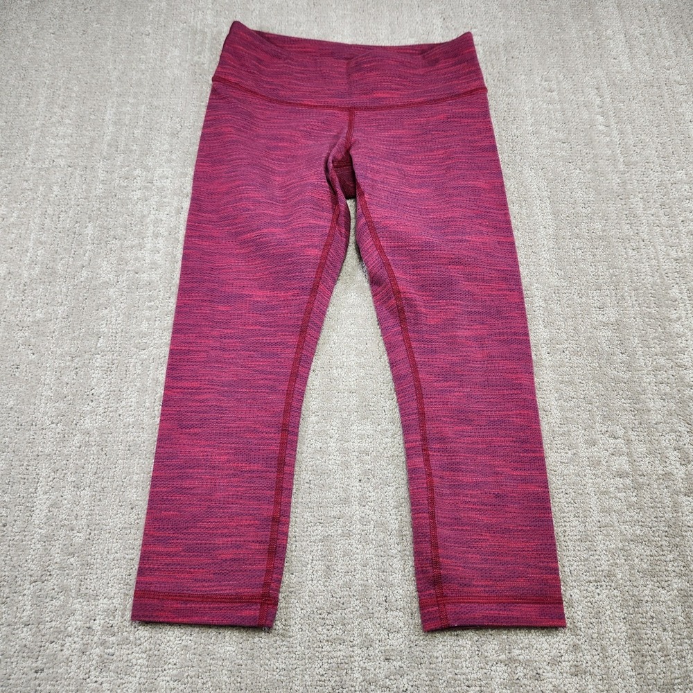 Lululemon Pants Womens 4 Wunder Under Crop II Tights Yoga Stretch‎ Spacedye Gym - Picture 1 of 9